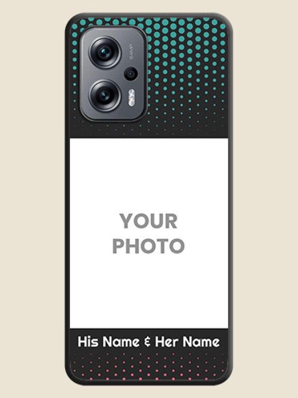 Custom Faded Dots with Grunge Photo Frame and Text on Space Black Custom Soft Matte Phone Cases - Xiaomi Redmi K50I 5G - alternate view