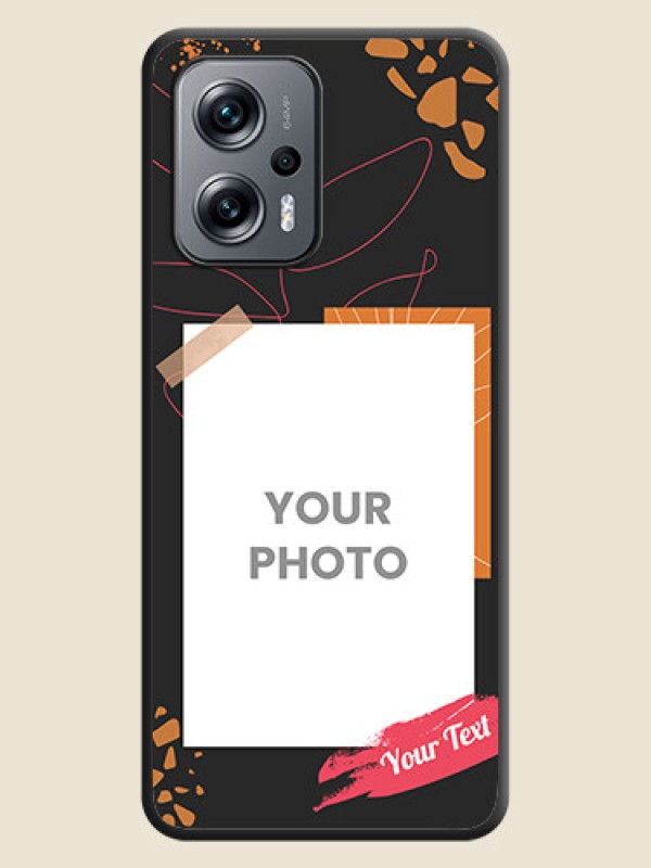 Custom Orange Photo Frame on Space Black Custom Soft Matte Phone Back Cover - Xiaomi Redmi K50I 5G - alternate view