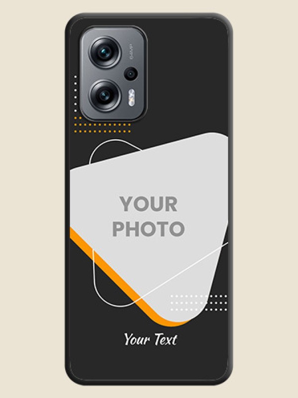 Custom Yellow Triangle on Photo on Space Black Soft Matte Phone Cover - Xiaomi Redmi K50I 5G - alternate view