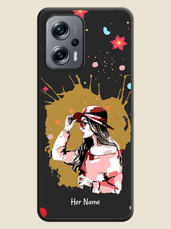Custom Mordern Lady With Color Splash Background With Custom Text On Space Black Personalized Soft Matte Phone Covers -Xiaomi Redmi K50I 5G - alternate view