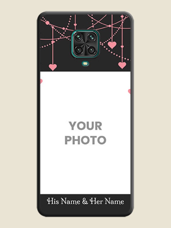 Custom Pink Love Hangings with Text on Space Black Custom Soft Matte Back Cover - Redmi Note 10 Lite - alternate view