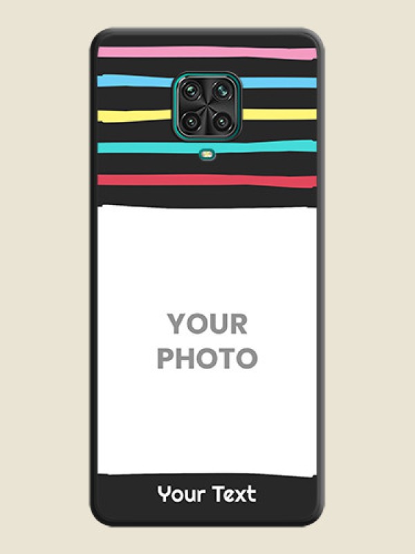 Custom Multicolor Lines with Image on Space Black Personalized Soft Matte Phone Covers - Redmi Note 10 Lite - alternate view