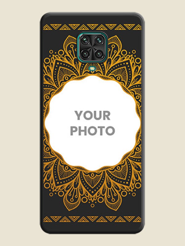 Custom Round Image with Floral Design on Photo on Space Black Soft Matte Mobile Cover - Redmi Note 10 Lite - alternate view