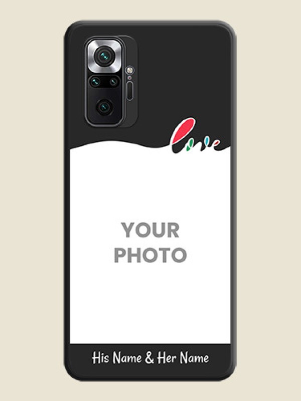 Custom Fall in Love Pattern with Picture on Photo on Space Black Soft Matte Mobile Case - Redmi Note 10 Pro Max - alternate view