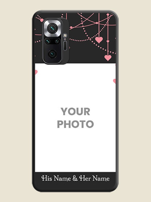 Custom Pink Love Hangings with Text on Space Black Custom Soft Matte Back Cover - Redmi Note 10 Pro Max - alternate view