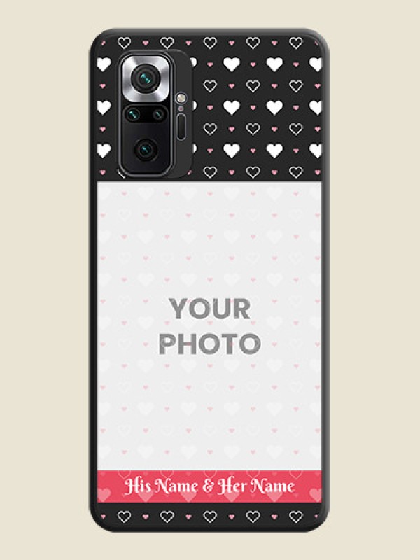 Custom White Color Love Symbols with Text Design on Photo on Space Black Soft Matte Phone Cover - Redmi Note 10 Pro Max - alternate view