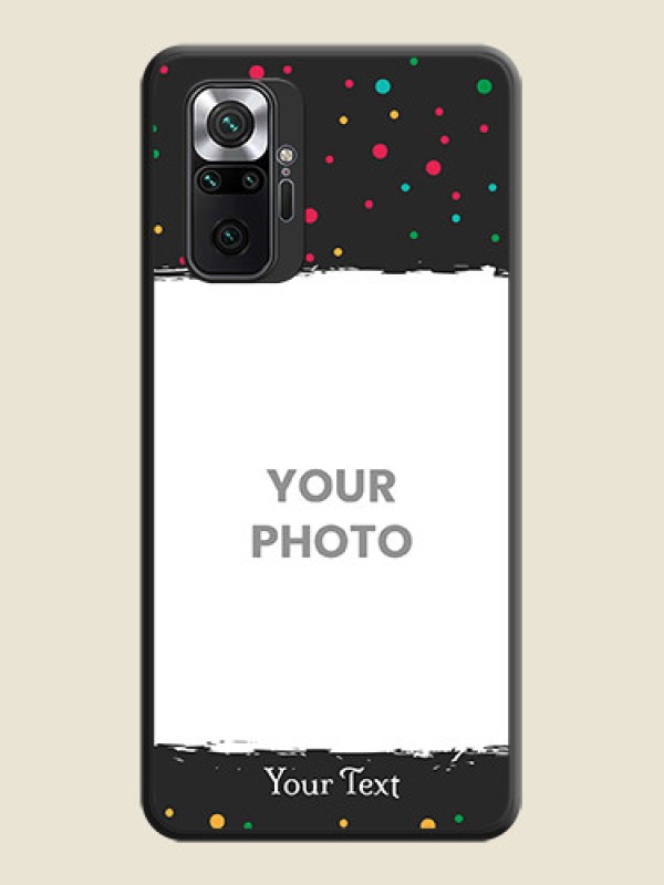 Custom Multicolor Dotted Pattern with Text on Space Black Custom Soft Matte Phone Back Cover - Redmi Note 10 Pro Max - alternate view