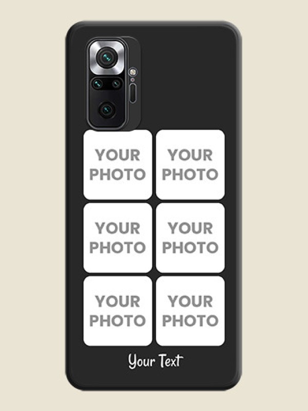 Custom Floral Art with 6 Image Holder on Photo on Space Black Soft Matte Mobile Case - Redmi Note 10 Pro Max - alternate view