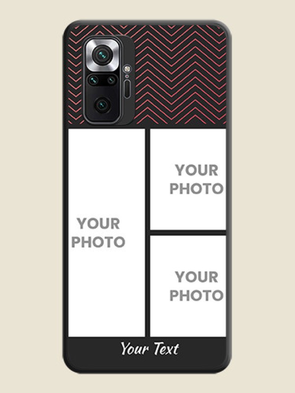 Custom Wave Pattern with 3 Image Holder on Space Black Custom Soft Matte Back Cover - Redmi Note 10 Pro Max - alternate view