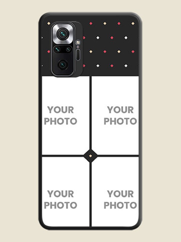 Custom Multicolor Dotted Pattern with 4 Image Holder on Space Black Custom Soft Matte Phone Cases - Redmi Note 10 Pro Max - alternate view