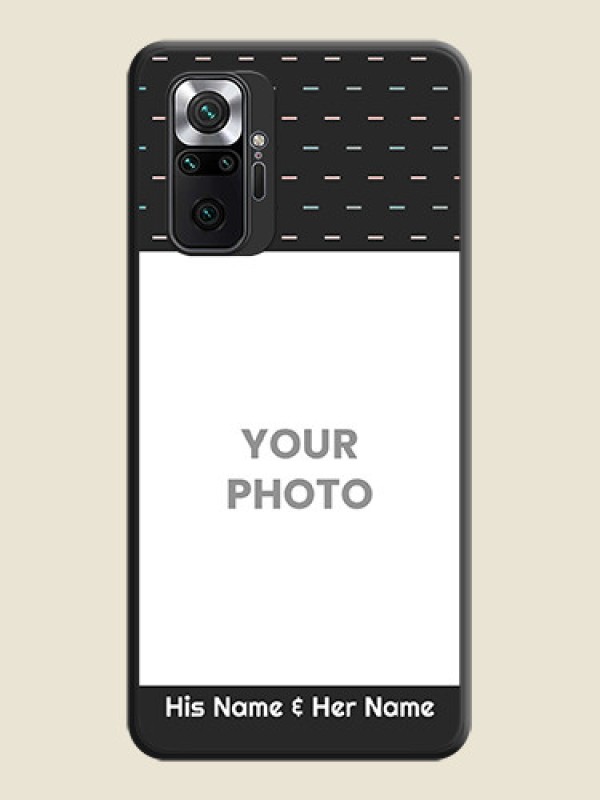 Custom Line Pattern Design with Text on Space Black Custom Soft Matte Phone Back Cover - Redmi Note 10 Pro Max - alternate view