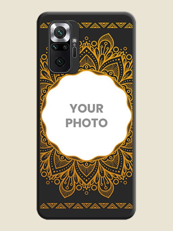 Custom Round Image with Floral Design on Photo on Space Black Soft Matte Mobile Cover - Redmi Note 10 Pro Max - alternate view