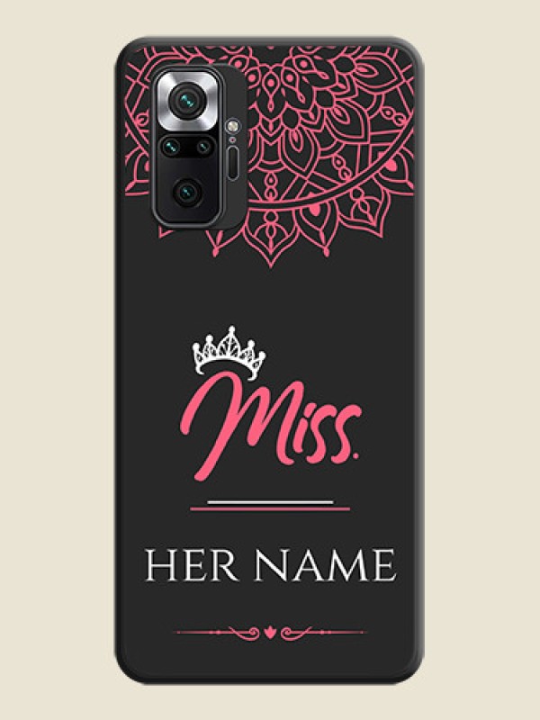 Custom Mrs Name with Floral Design on Space Black Personalized Soft Matte Phone Covers - Redmi Note 10 Pro Max - alternate view