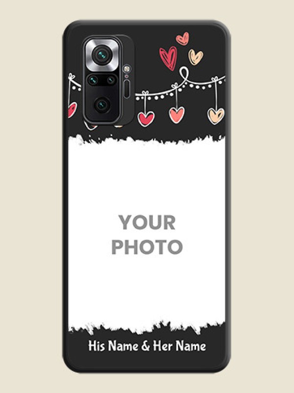 Custom Pink Love Hangings with Name on Space Black Custom Soft Matte Phone Cases - Redmi Note 10 Pro - alternate view