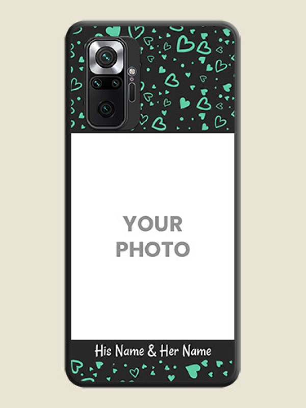 Custom Sea Green Indefinite Love Pattern on Photo on Space Black Soft Matte Mobile Cover - Redmi Note 10 Pro - alternate view