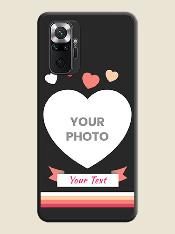 Custom Love Shaped Photo with Colorful Stripes on Personalised Space Black Soft Matte Cases - Redmi Note 10 Pro - alternate view