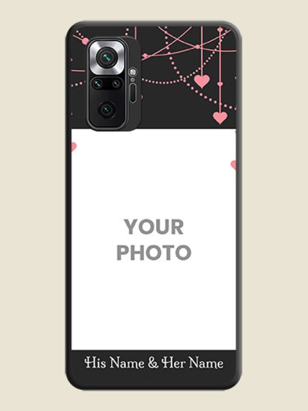 Custom Pink Love Hangings with Text on Space Black Custom Soft Matte Back Cover - Redmi Note 10 Pro - alternate view