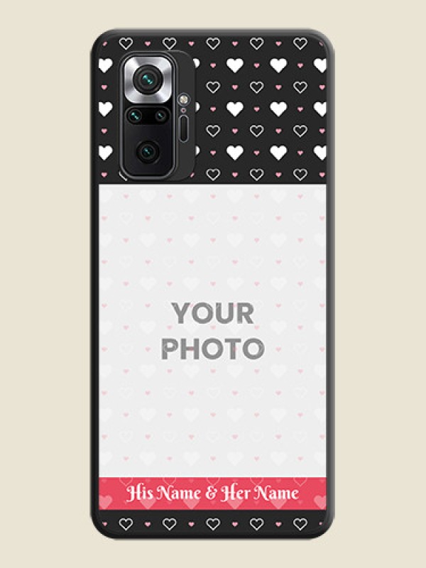 Custom White Color Love Symbols with Text Design on Photo on Space Black Soft Matte Phone Cover - Redmi Note 10 Pro - alternate view