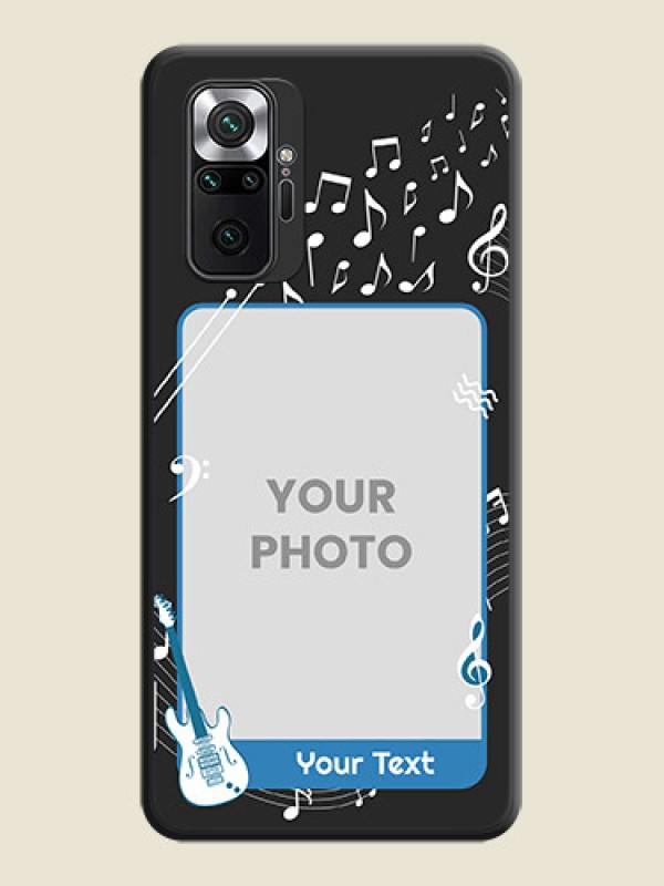Custom Musical Theme Design with Text on Photo on Space Black Soft Matte Mobile Case - Redmi Note 10 Pro - alternate view