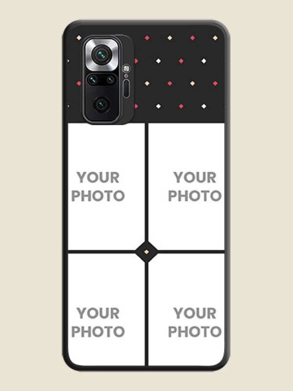 Custom Multicolor Dotted Pattern with 4 Image Holder on Space Black Custom Soft Matte Phone Cases - Redmi Note 10 Pro - alternate view
