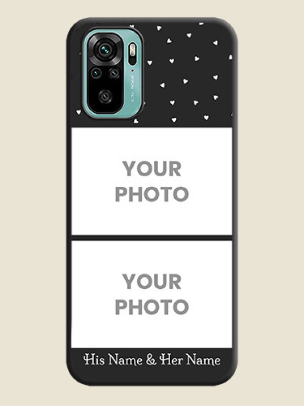 Custom Miniature Love Symbols with Name on Space Black Custom Soft Matte Back Cover - Redmi Note 10 - alternate view