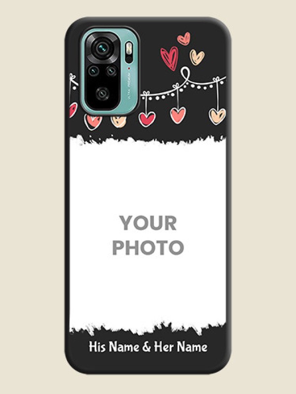 Custom Pink Love Hangings with Name on Space Black Custom Soft Matte Phone Cases - Redmi Note 10 - alternate view