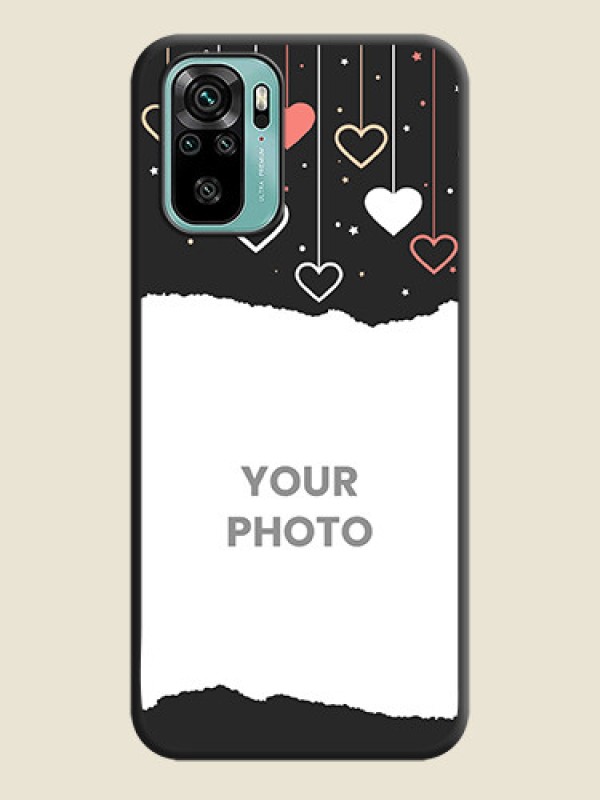 Custom Love Hangings with Splash Wave Picture on Space Black Custom Soft Matte Phone Back Cover - Redmi Note 10 - alternate view