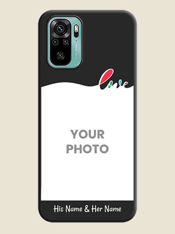 Custom Fall in Love Pattern with Picture on Photo on Space Black Soft Matte Mobile Case - Redmi Note 10 - alternate view