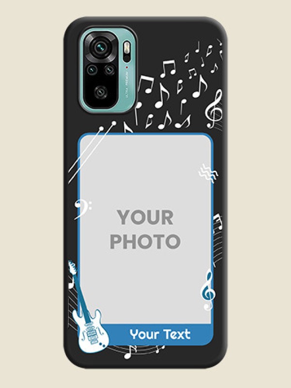 Custom Musical Theme Design with Text on Photo on Space Black Soft Matte Mobile Case - Redmi Note 10 - alternate view