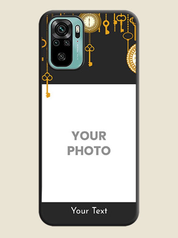 Custom Decorative Design with Text on Space Black Custom Soft Matte Back Cover - Redmi Note 10 - alternate view