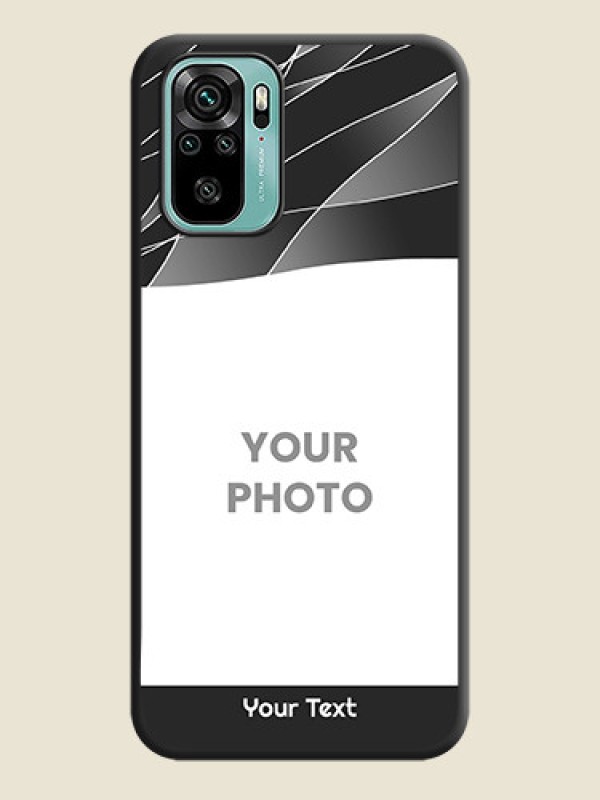 Custom Mixed Wave Lines on Photo on Space Black Soft Matte Mobile Cover - Redmi Note 10 - alternate view