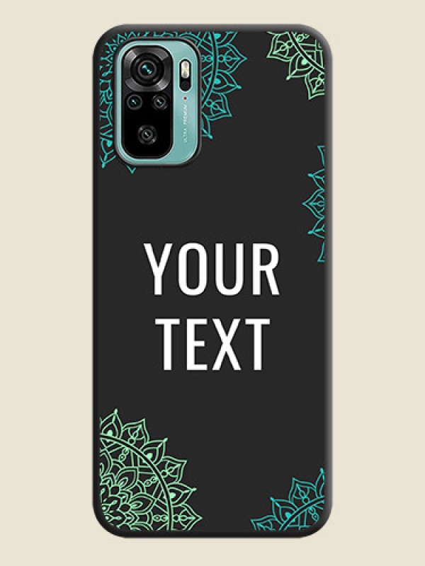 Custom Your Name with Floral Design on Space Black Custom Soft Matte Back Cover - Redmi Note 10 - alternate view