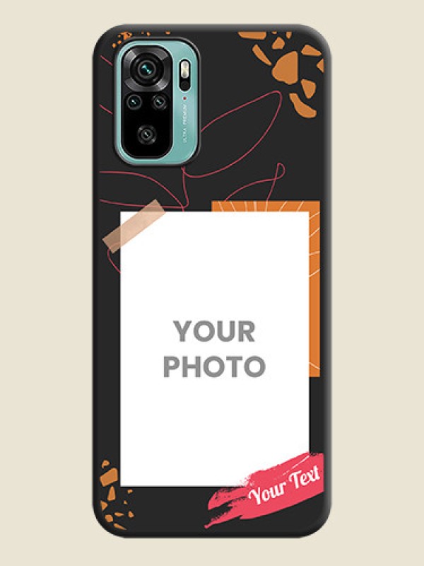 Custom Orange Photo Frame on Space Black Custom Soft Matte Phone Back Cover - Redmi Note 10 - alternate view