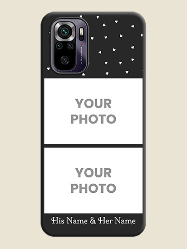 Custom Miniature Love Symbols with Name on Space Black Custom Soft Matte Back Cover - Redmi Note 10s - alternate view