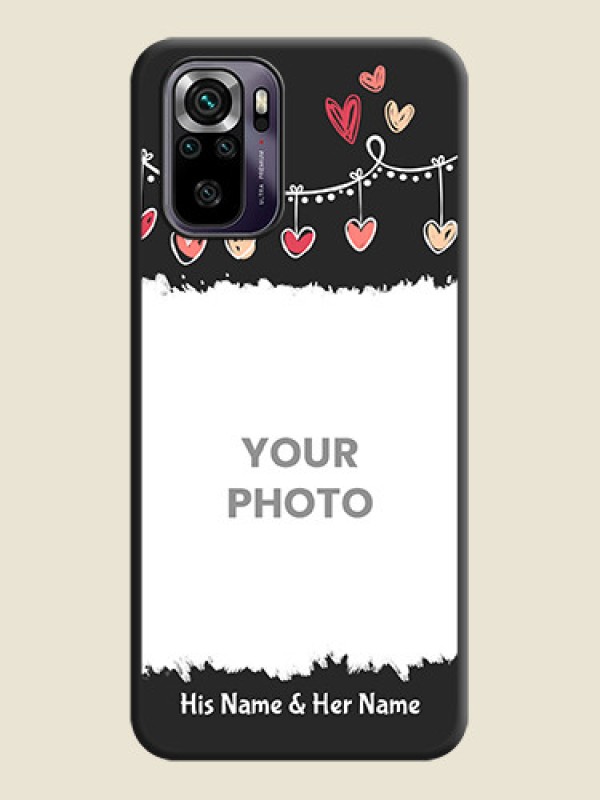 Custom Pink Love Hangings with Name on Space Black Custom Soft Matte Phone Cases - Redmi Note 10s - alternate view
