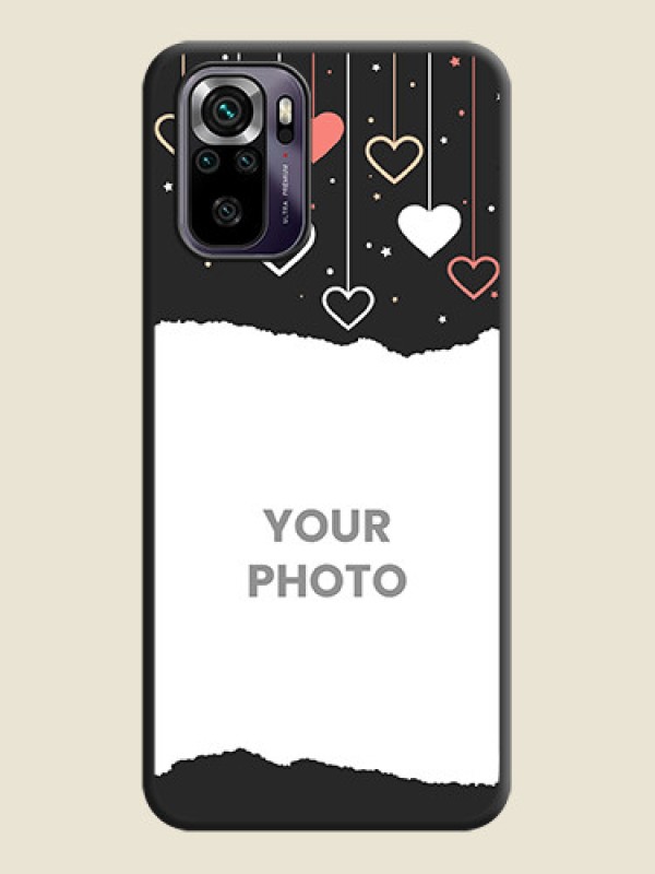 Custom Love Hangings with Splash Wave Picture on Space Black Custom Soft Matte Phone Back Cover - Redmi Note 10s - alternate view