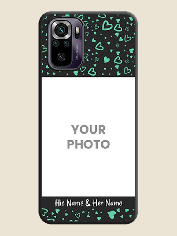Custom Sea Green Indefinite Love Pattern on Photo on Space Black Soft Matte Mobile Cover - Redmi Note 10s - alternate view