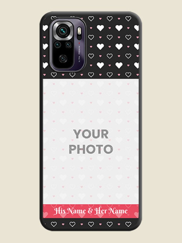 Custom White Color Love Symbols with Text Design on Photo on Space Black Soft Matte Phone Cover - Redmi Note 10s - alternate view