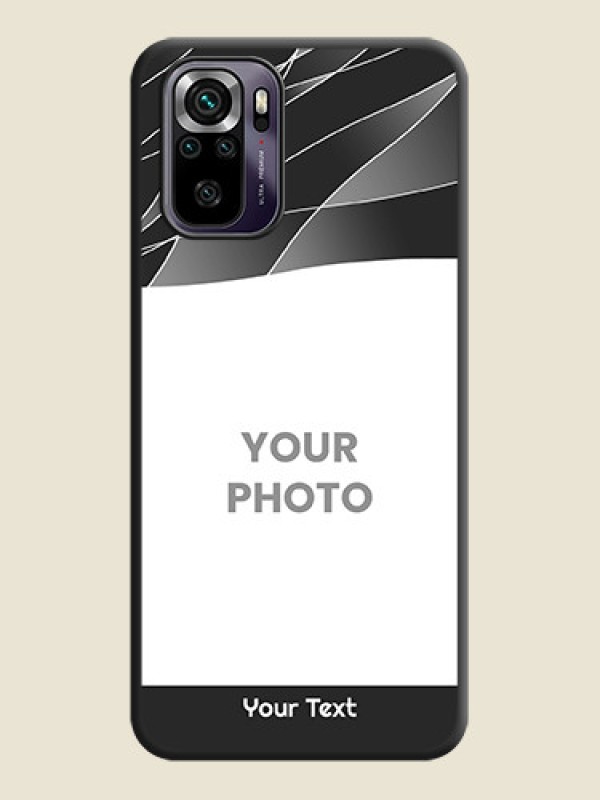 Custom Mixed Wave Lines on Photo on Space Black Soft Matte Mobile Cover - Redmi Note 10s - alternate view