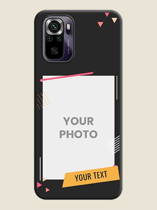 Custom Photo Frame with Triangle Small Dots on Photo on Space Black Soft Matte Back Cover - Redmi Note 10s - alternate view
