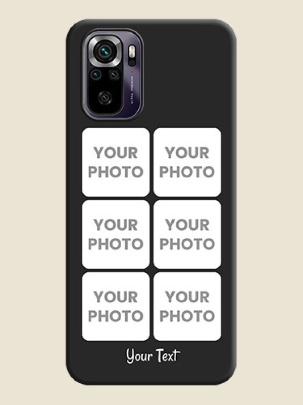 Custom Floral Art with 6 Image Holder on Photo on Space Black Soft Matte Mobile Case - Redmi Note 10s - alternate view