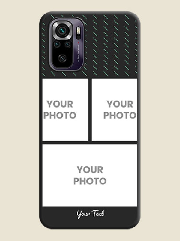 Custom Cross Dotted Pattern with 2 Image Holder  on Personalised Space Black Soft Matte Cases - Redmi Note 10s - alternate view