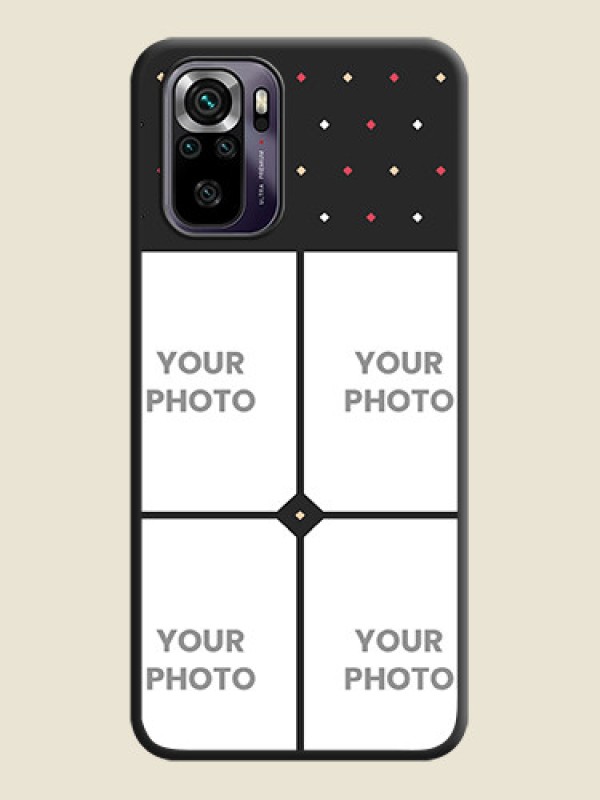 Custom Multicolor Dotted Pattern with 4 Image Holder on Space Black Custom Soft Matte Phone Cases - Redmi Note 10s - alternate view