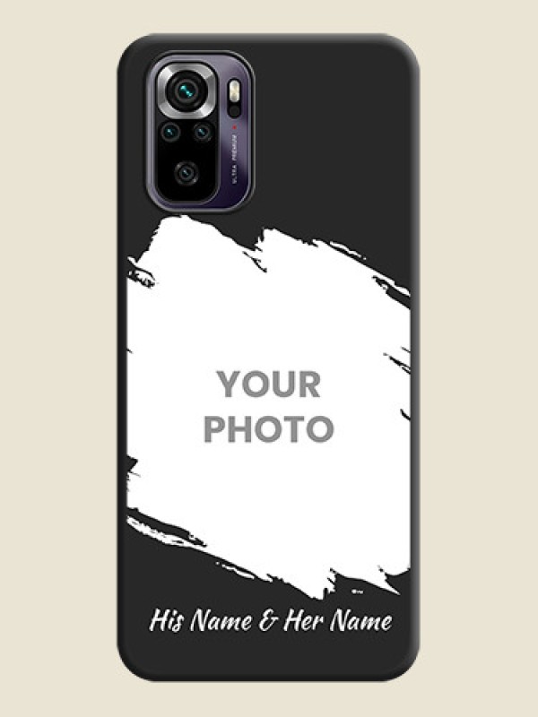 Custom Grunge Brush Strokes on Photo on Space Black Soft Matte Back Cover - Redmi Note 10s - alternate view