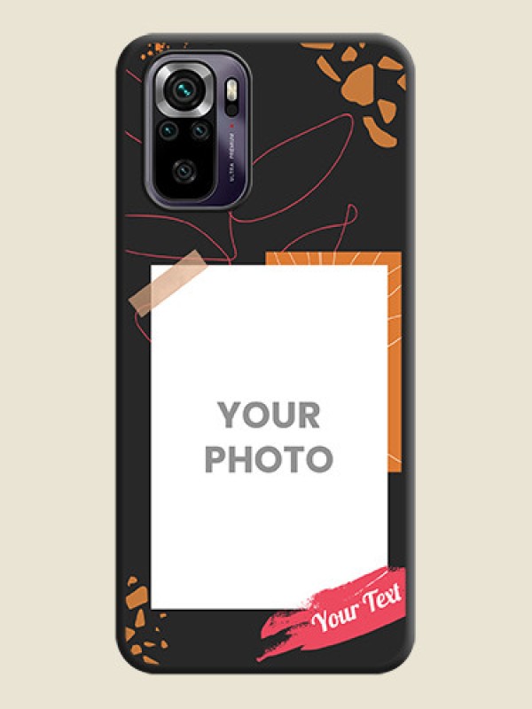 Custom Orange Photo Frame on Space Black Custom Soft Matte Phone Back Cover - Redmi Note 10s - alternate view