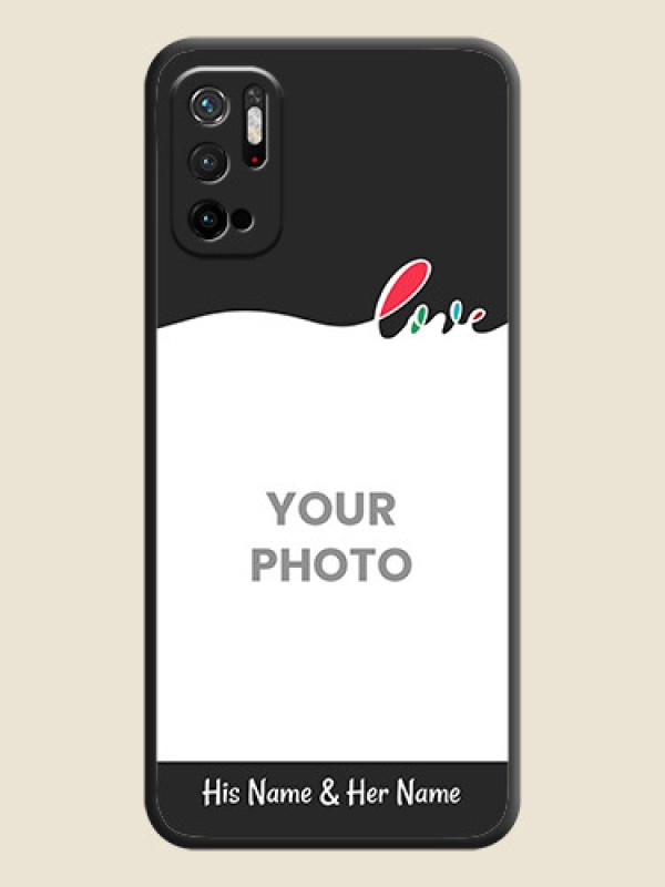 Custom Fall in Love Pattern with Picture on Photo on Space Black Soft Matte Mobile Case - Redmi Note 10T 5G - alternate view