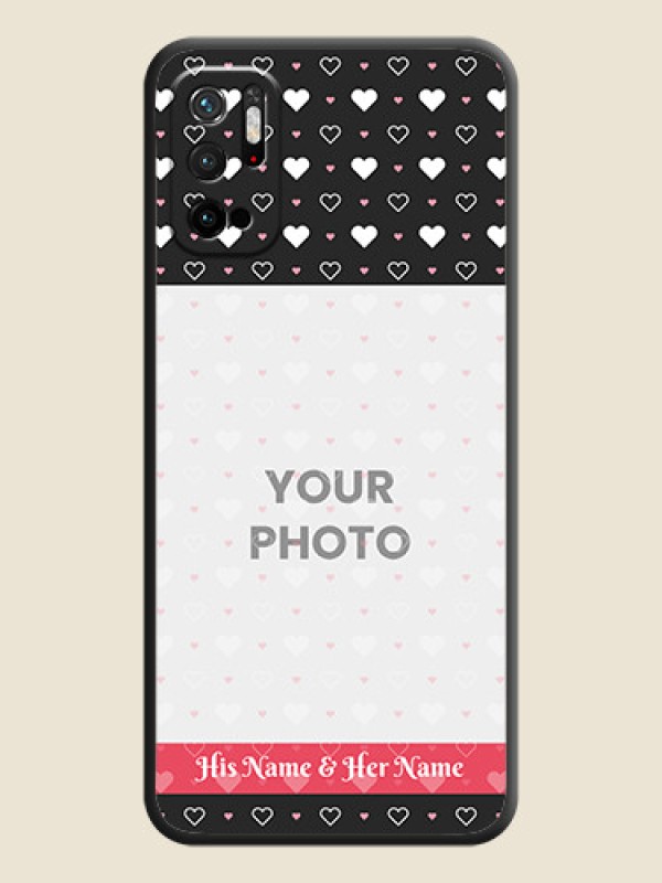 Custom White Color Love Symbols with Text Design on Photo on Space Black Soft Matte Phone Cover - Redmi Note 10T 5G - alternate view