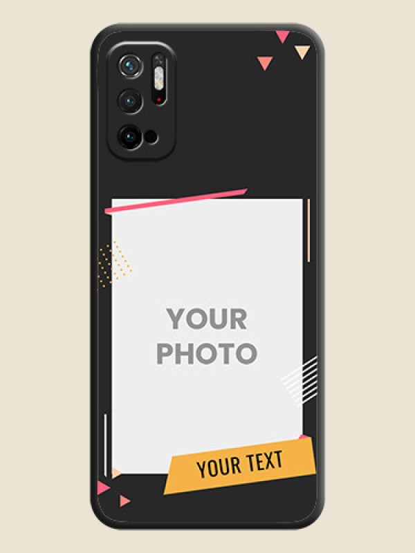 Custom Photo Frame with Triangle Small Dots on Photo on Space Black Soft Matte Back Cover - Redmi Note 10T 5G - alternate view