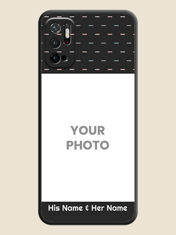 Custom Line Pattern Design with Text on Space Black Custom Soft Matte Phone Back Cover - Redmi Note 10T 5G - alternate view