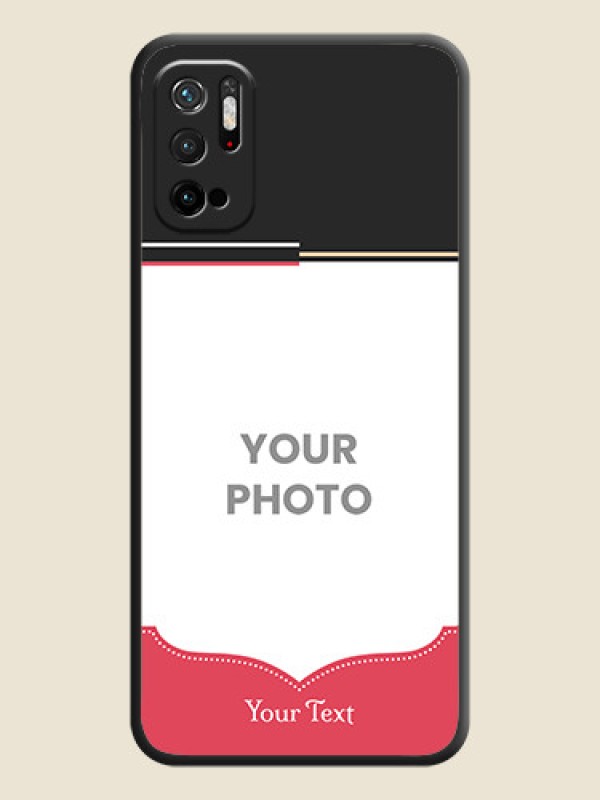Custom Classic Plain Design with Name on Photo on Space Black Soft Matte Phone Cover - Redmi Note 10T 5G - alternate view